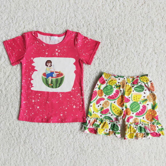 pink watermelon  print  Girl's Summer outfits