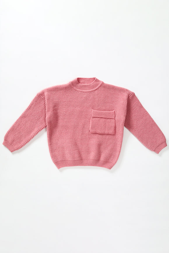 Cute girl pink sweater