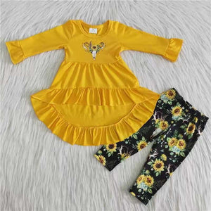 yellow cow  fall girl clothing