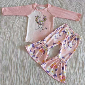 cow pink girls clothing long sleeve outfits