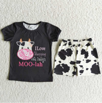 black cow print Girl's Summer outfits