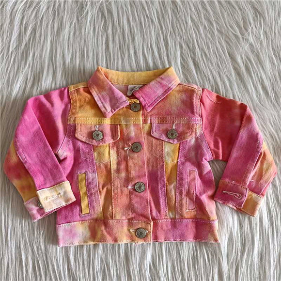 Boutique fashion girl pink denim jacket