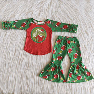 Christmas cartoon green clothing long sleeve outfits