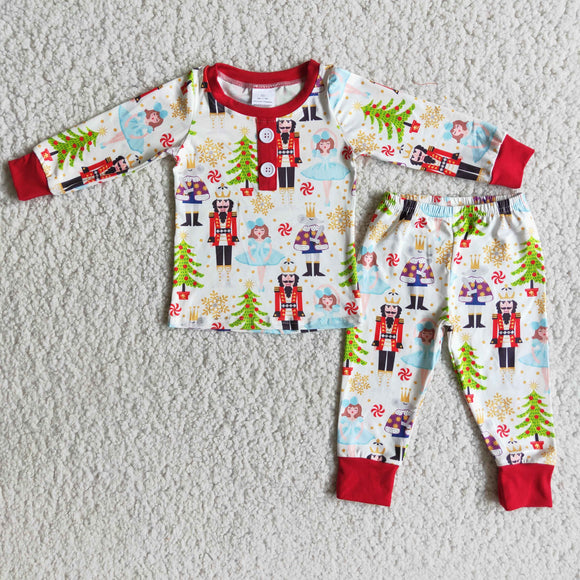 Christmas boy tree clothing long sleeve pajamas outfits