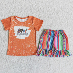 orange  print pink Girl's Summer outfits
