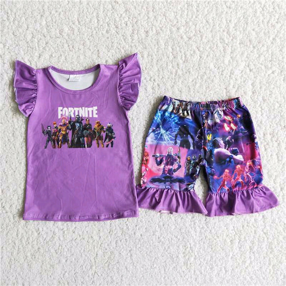 purple print Girl's Summer outfits