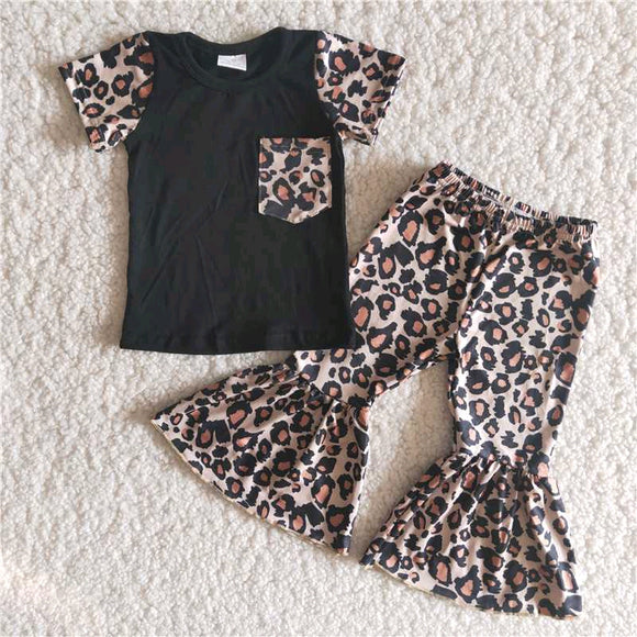 summer girl clothing black short sleeve  trouser outfits
