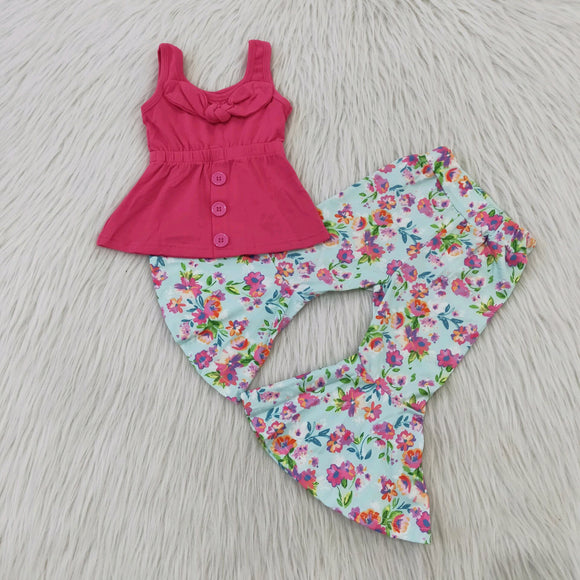 summer girl clothing red short sleeve  trouser outfits