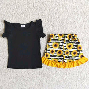 sunflower print Girl's Summer outfits