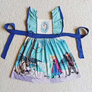 cartoon blue princess  dress
