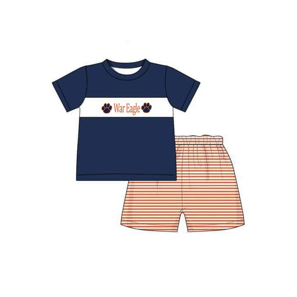 MOQ 3 custom style   War Eagle boys outfits