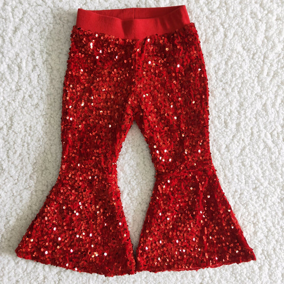 red sequined bell bottoms