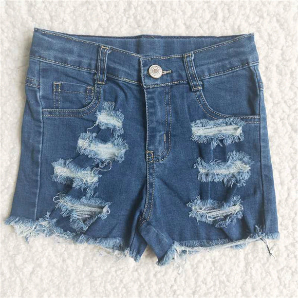 Ripped jean shorts