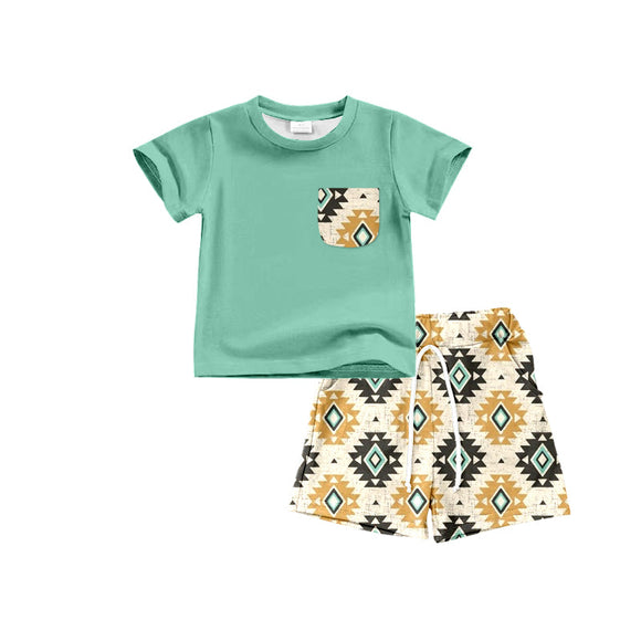 BSSO0546--pre order green boy outfits
