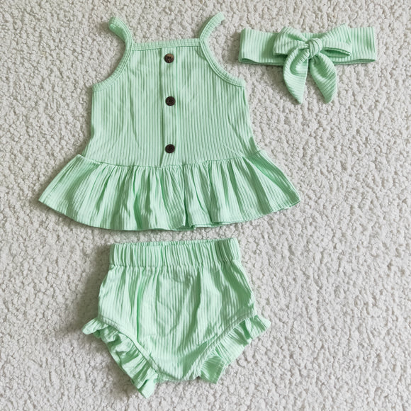 green bummies suit+BOW