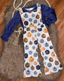 Halloween pumpkin suspenders for girls