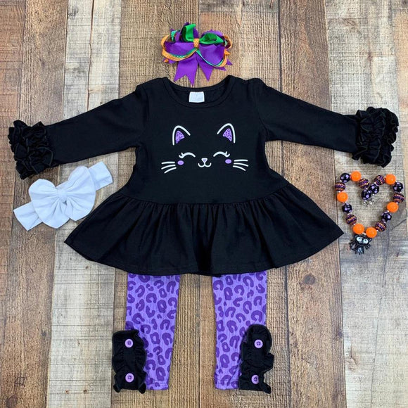 black and purple cat girls clothing