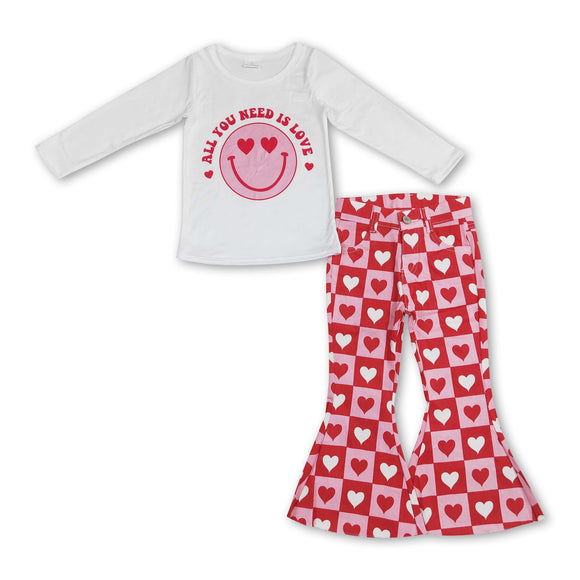 All you need is love smile heart jeans girls valentine's outfits