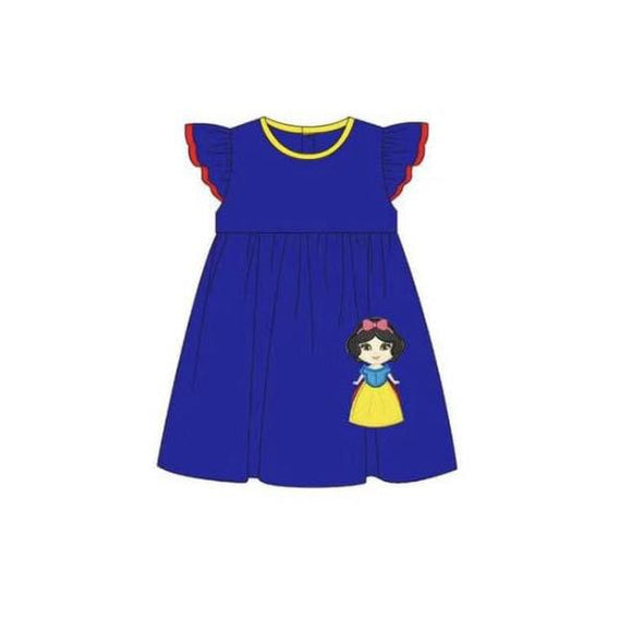 Flutter sleeves blue princess baby girls dresses