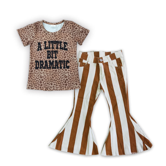 summer leopard top + brown jeans outfits