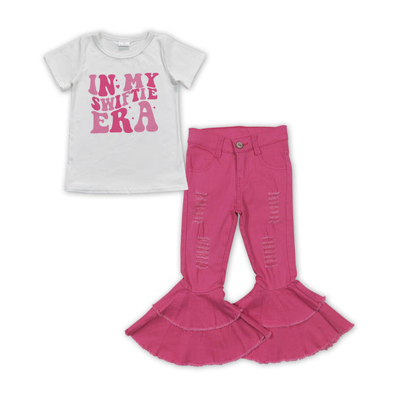 White top hot pink jeans singer girls clothes