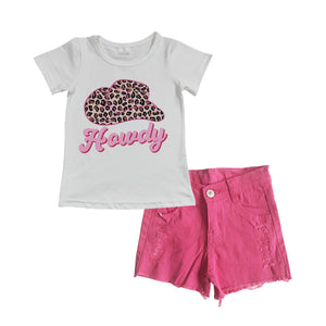summer howdy top +  pink Denim shorts outfits