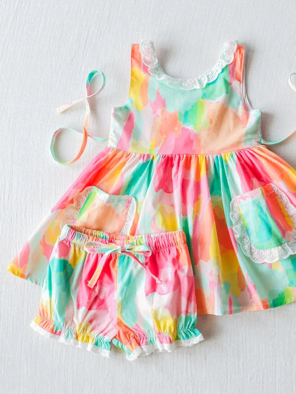 Deadline May 4 Tie dye sleeveless tunic shorts girls summer outfits