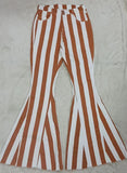 Adult orange stripes Bell-bottom jeans