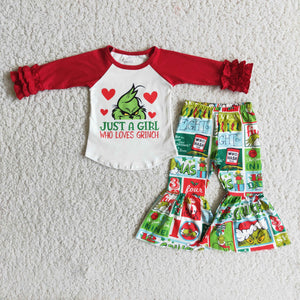 Christmas girls clothing long sleeve  outfits
