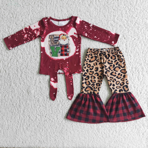 Christmas love girls clothing long sleeve  outfits