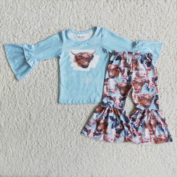 blue cow girls clothing long sleeve outfits