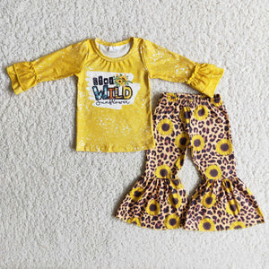yellow sunflower girls clothing long sleeve outfits