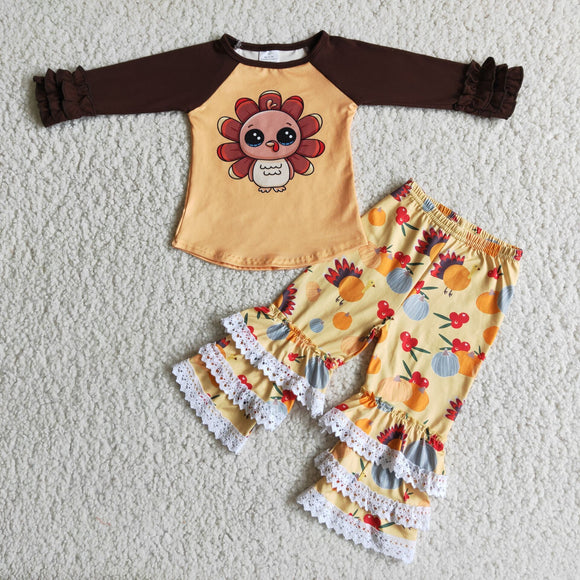 girl clothing  yellow  Turkey long sleeve outfits