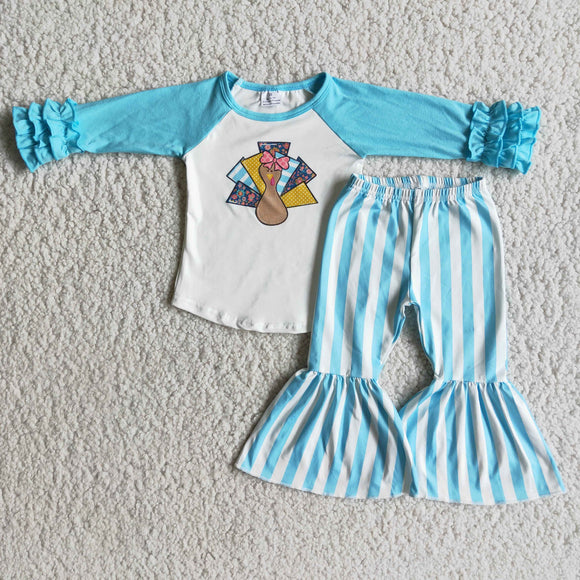 Thanksgiving Day girls clothing blue outfits