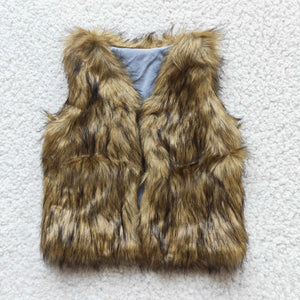 Winter brown woolen vest
