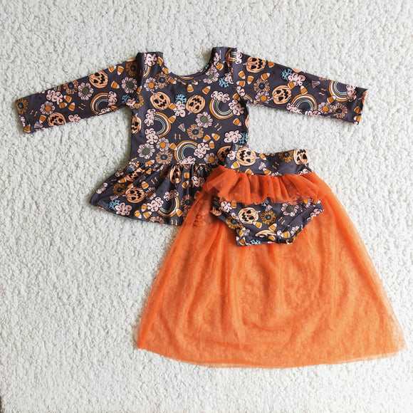 girls orange clothing Gauze  outfits