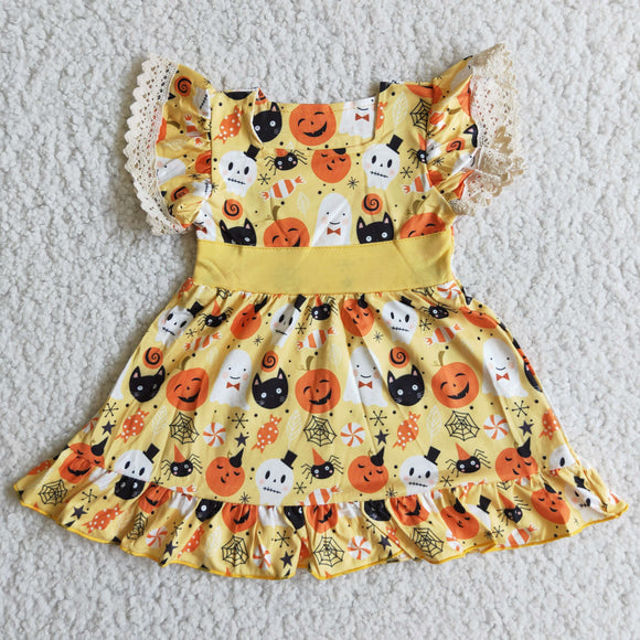 Halloween pumpkin print dress