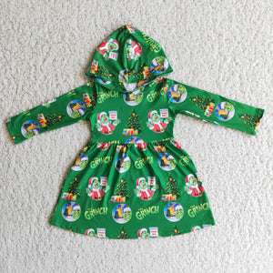 Christmas cartoon green dress