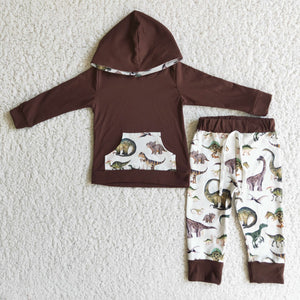 Boy's brown hoodie outfits