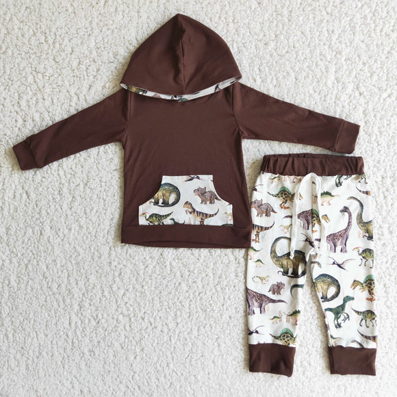 Boy's brown hoodie outfits