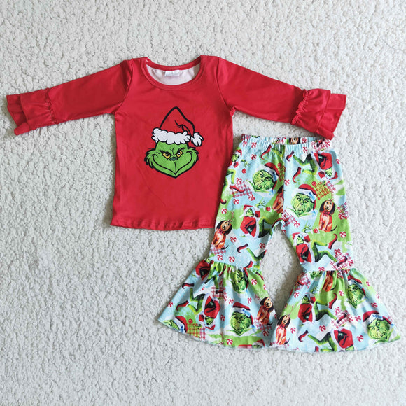 Christmas cartoon red girls clothing  outfits