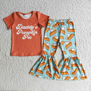 Pumpkin pie print girls clothing  outfits