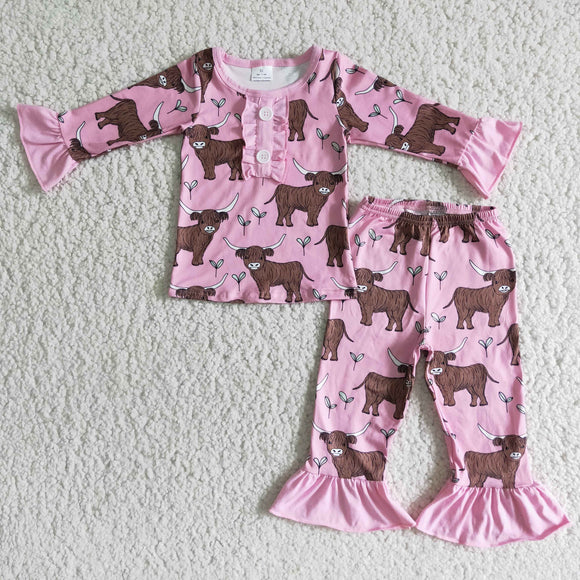 cow girls clothing pink pajamas outfits