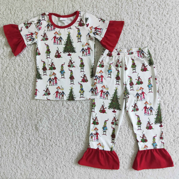 Christmas tree girls clothing pajamas outfits