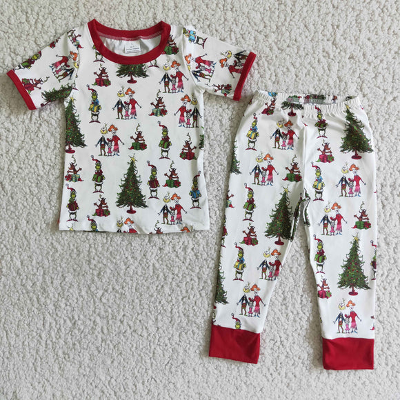 Christmas tree cartoon boys clothing pajamas outfits