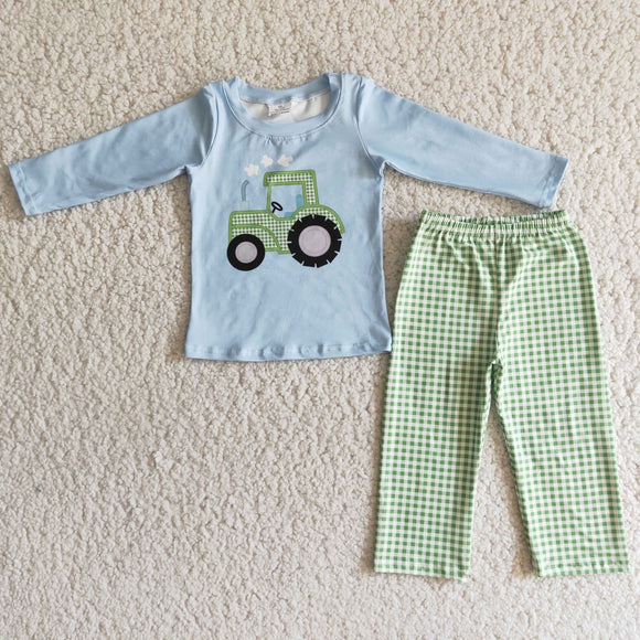 tractor blue care boy clothing  outfits