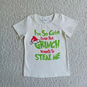 Cartoon print girl's T-shirt