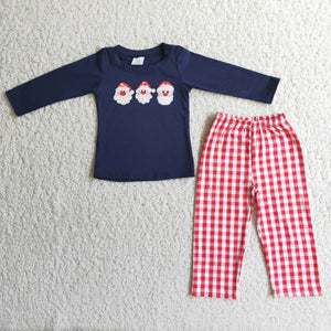 Christmas embroidered boy's long sleeve suit