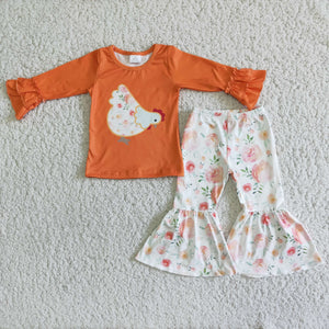 chicken orange girls clothing  outfits
