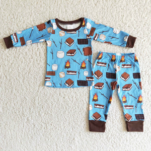 boys clothing blue cake long sleeve  outfits